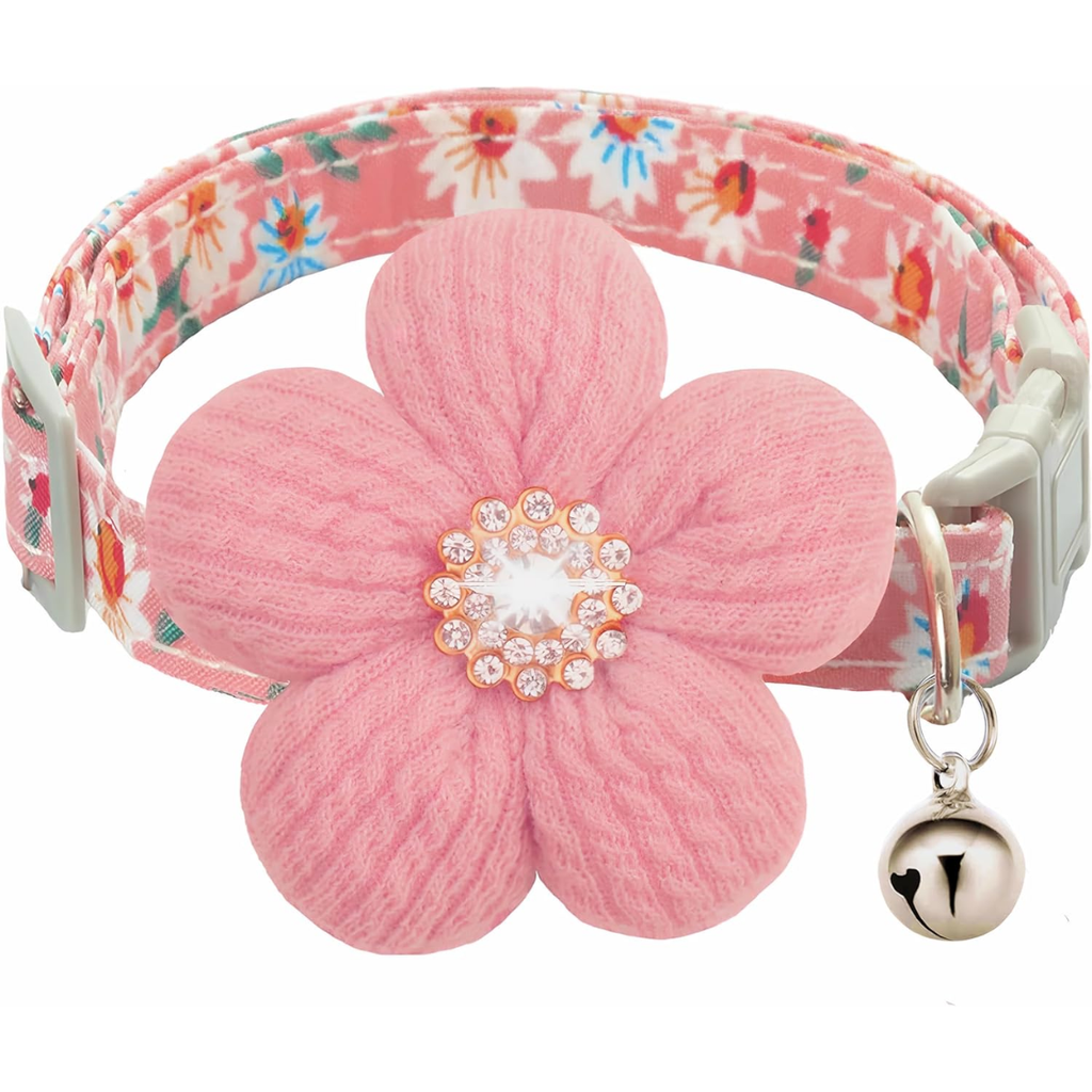 Petit collier de chien avec fleur
