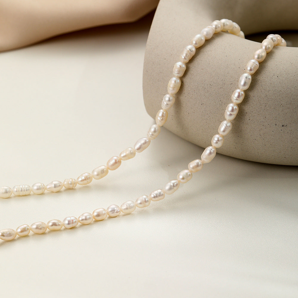 Collier de perles d'eau douce naturel pour les femmes léger luxe minorité style doux cool Clavicl