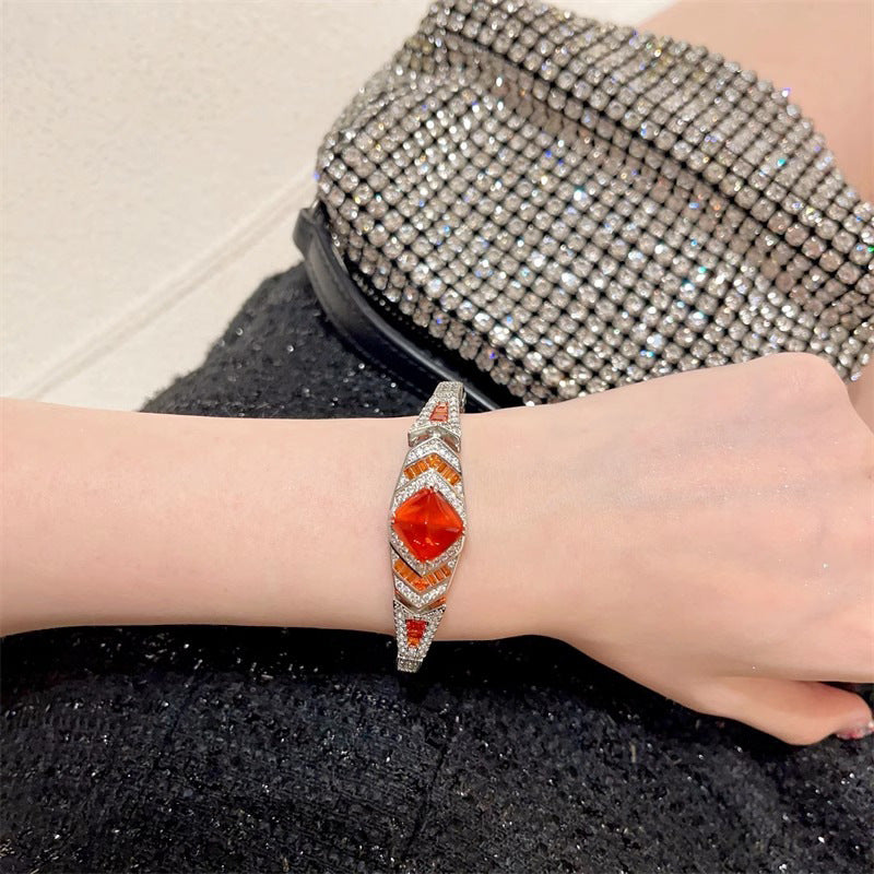 Bracelet Retro Zircon Emerald pour femmes