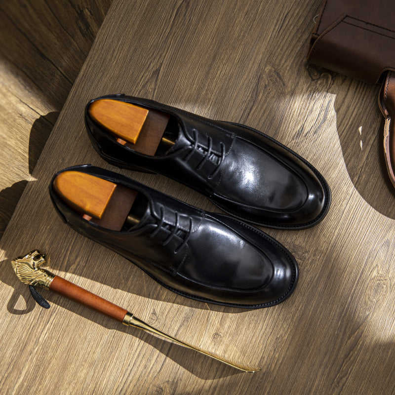 Chaussures en cuir véritable respirant pour hommes d'affaires