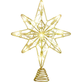 Arbre de Noël Étoile Topper arbre d'or à huit pointes Festival de décoration d'arbre pour H
