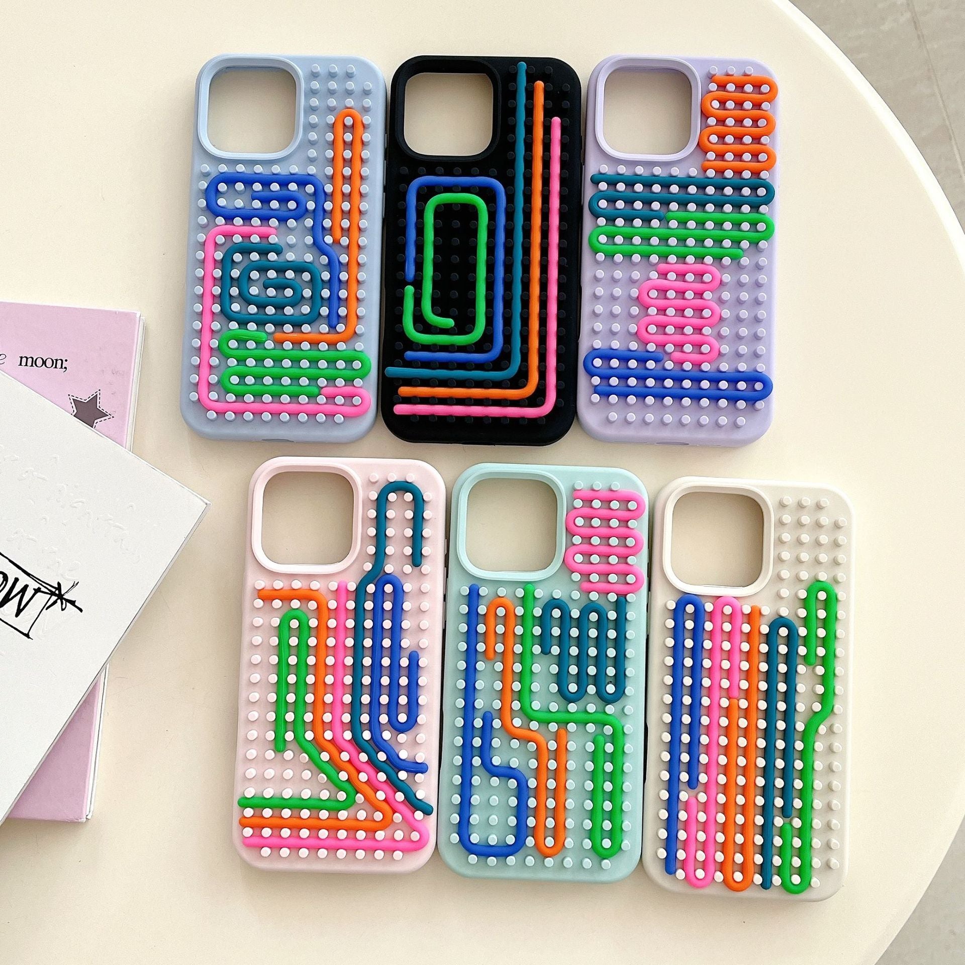 Bandes de couleur Silicone boîtier de téléphone résistant à la chute