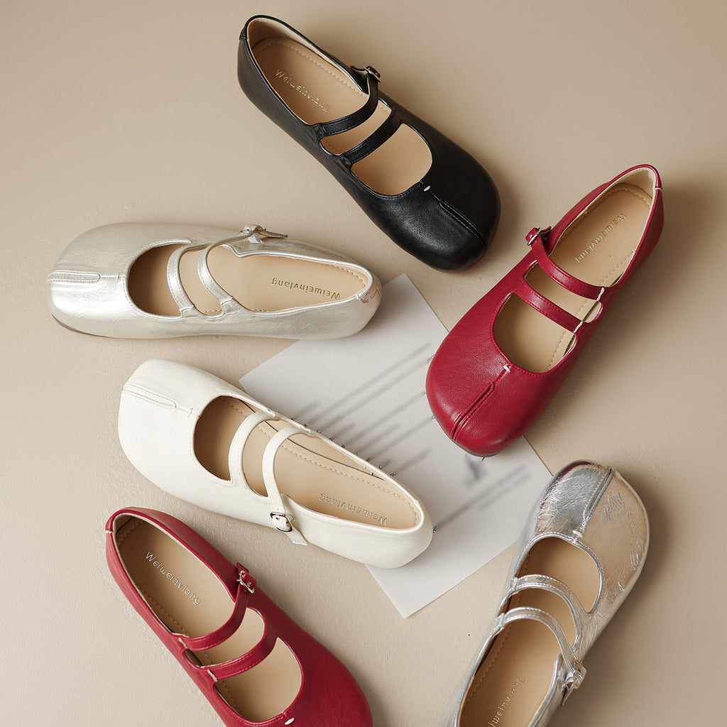 Porcs Trotter en forme de femmes FlatLow coupe monocouche chaussures avec une sangle sur l'intérieur