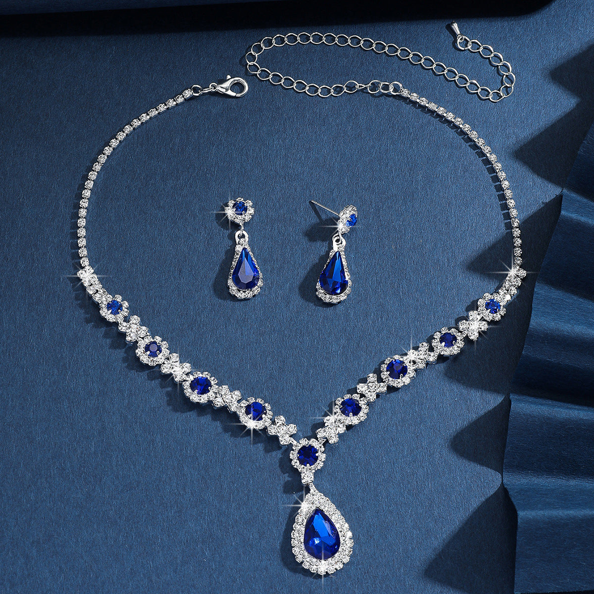 Bijoux de mariée femmes ensemble européen et américain cristal goutte d'eau