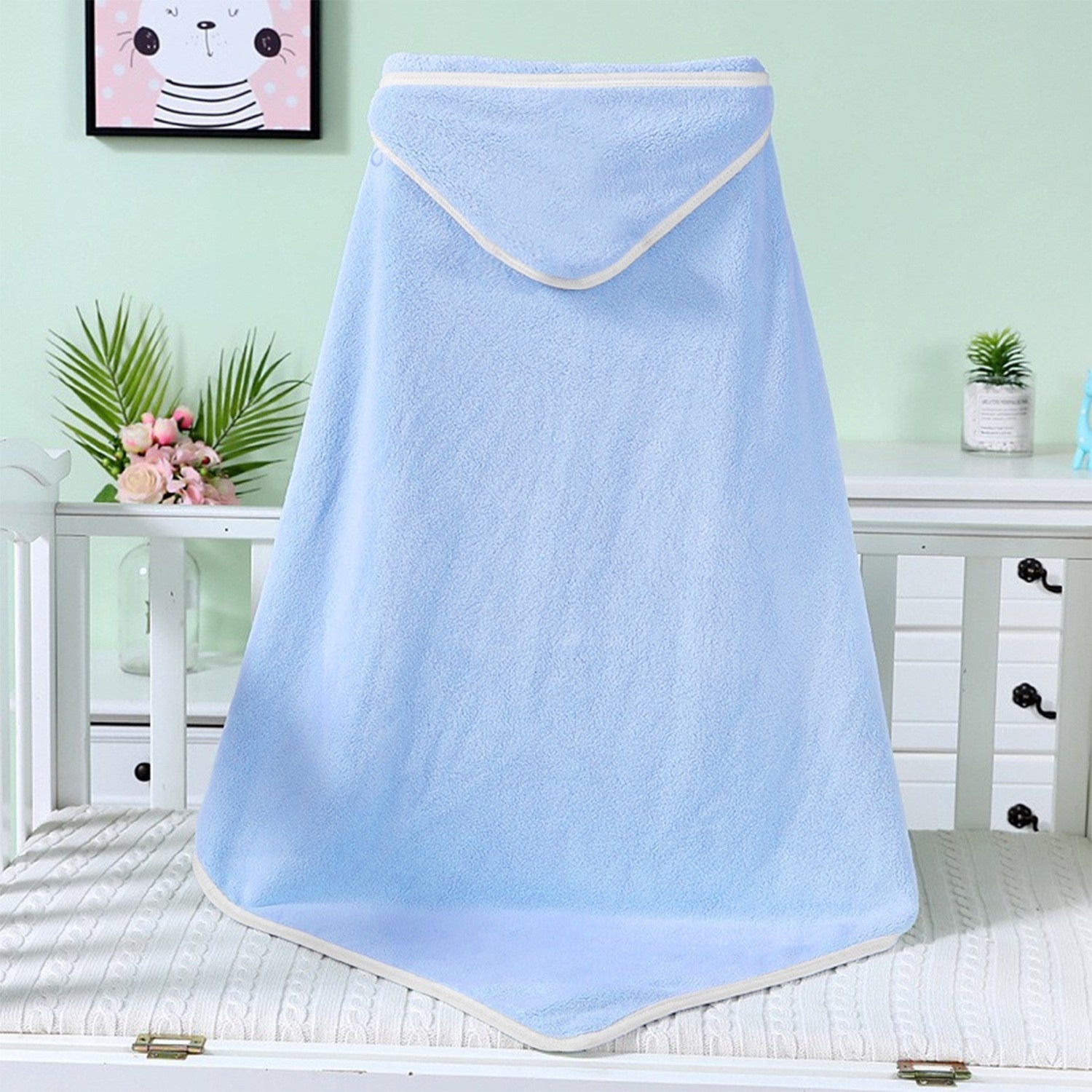 Classe A Bamboo Fibre Swaddle avec Hood Enfants Serviette de bain Couverture et cap tout en un