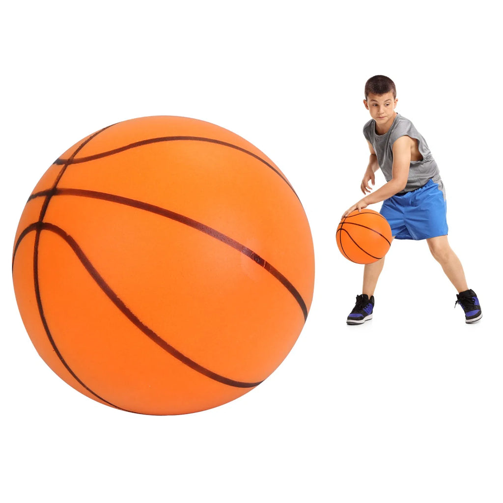 Basketball silencieux Mousse Bouncing Basketball silencieux Sans revêtement Haute Densité Mousse Ball Intérieur L