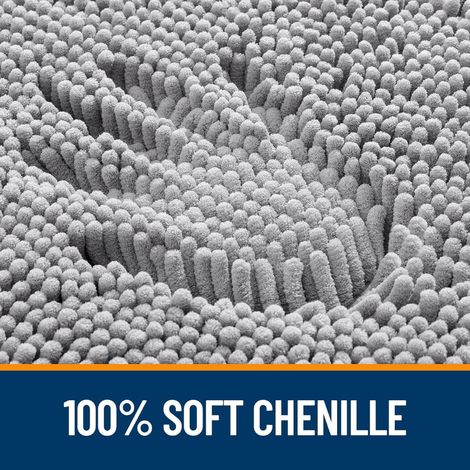 Extra Soft Absorbant Chenille Rug Salle de bain 30 X 20 Grey- Machine Lavable Bain Mat Avec Non