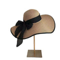Chapeau de style français Bow Straw pour femmes Protection solaire d'été avec une large brim