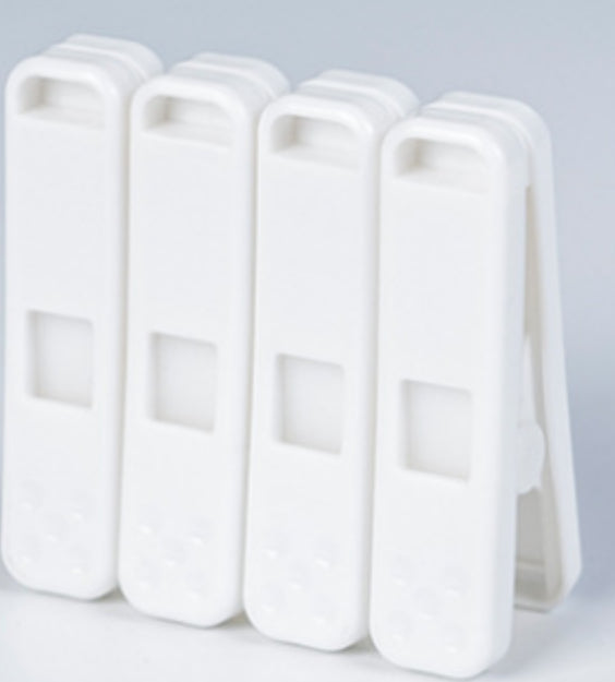 Strong windproof vêtements clip-white-pp+pom-4 pcs-1 pack