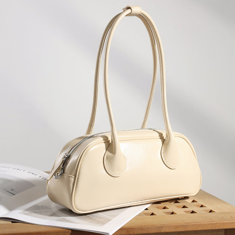 Sac sous-armure en cuir véritable minimaliste pour femmes