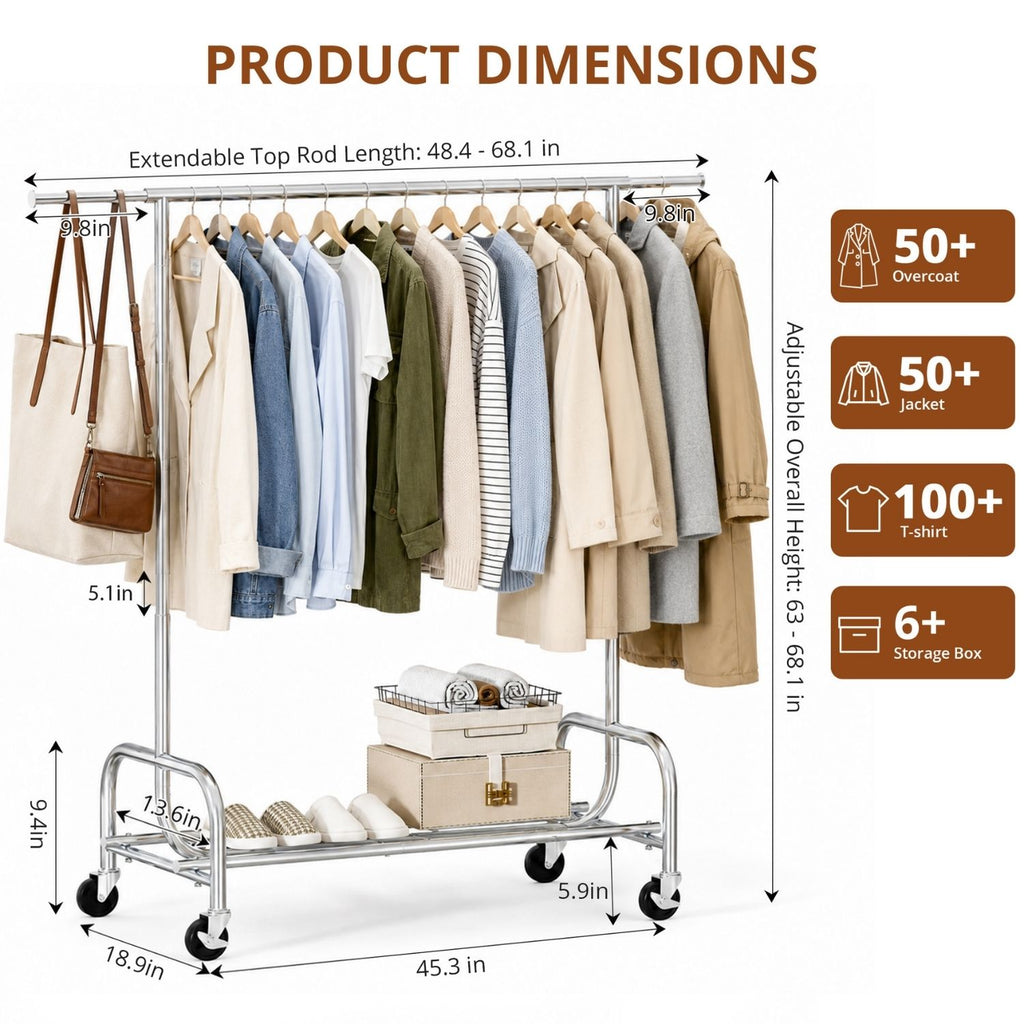 Rack de vêtements avec roues
