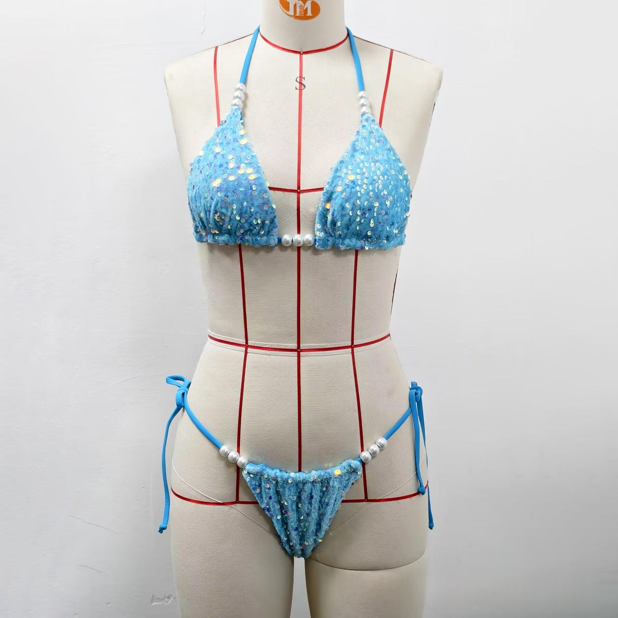 Sexy Iridescent Bikini maillot de bain deux pièces