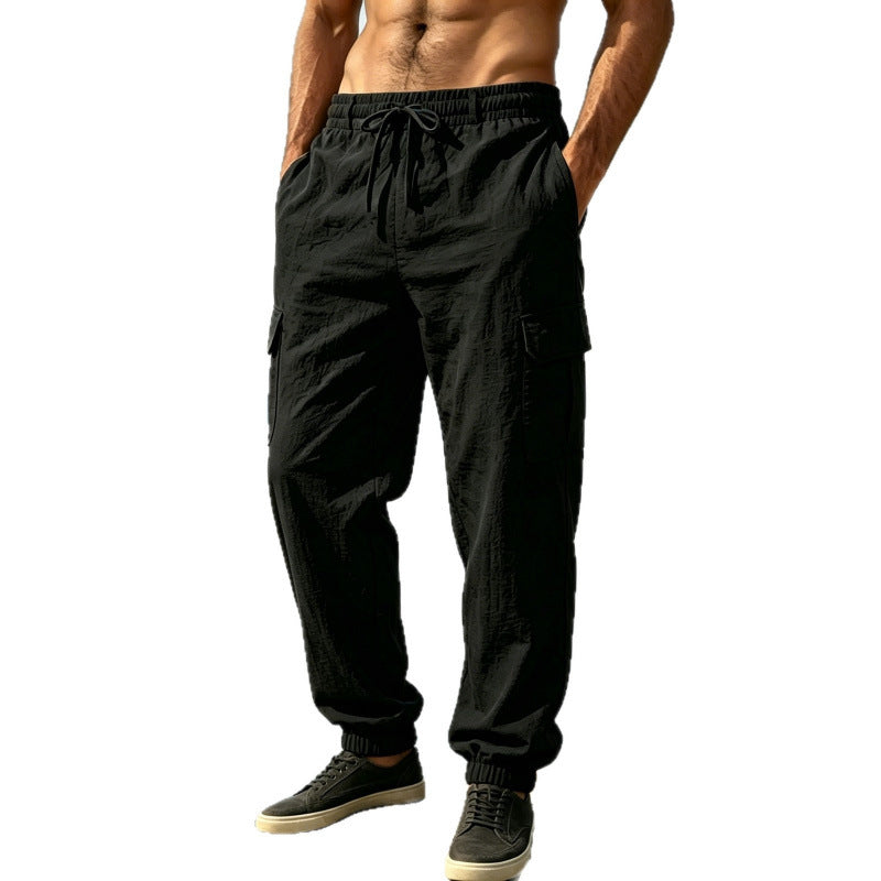 String respirant Straight-leg Loose-fit Multi-pocket Jogger Pantalons