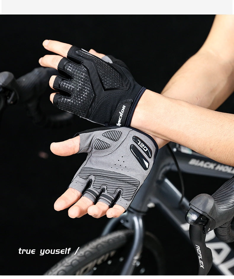 Gants de fitness de vélo de sport résistant aux chocs en silicone liquide d'équitation