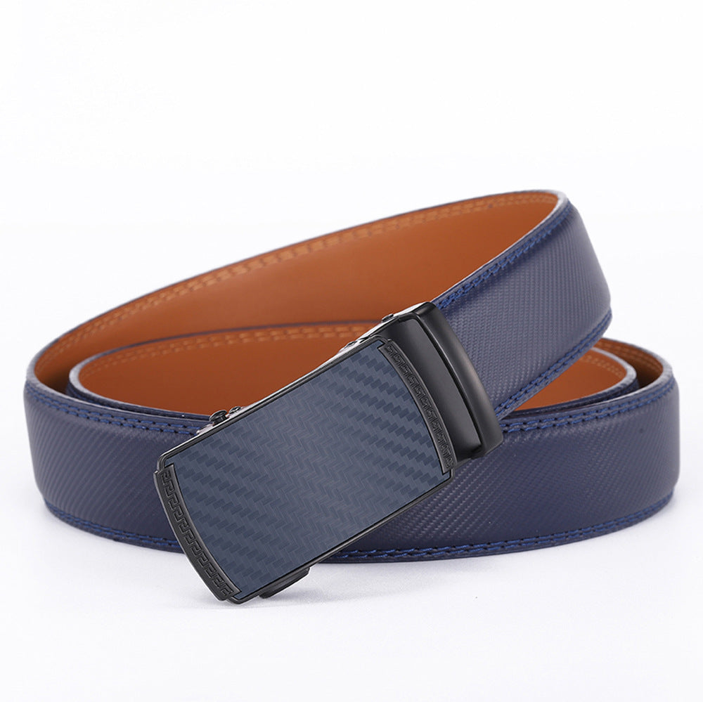 Ceinture en cuir seconde couche pour hommes avec boucle automatique
