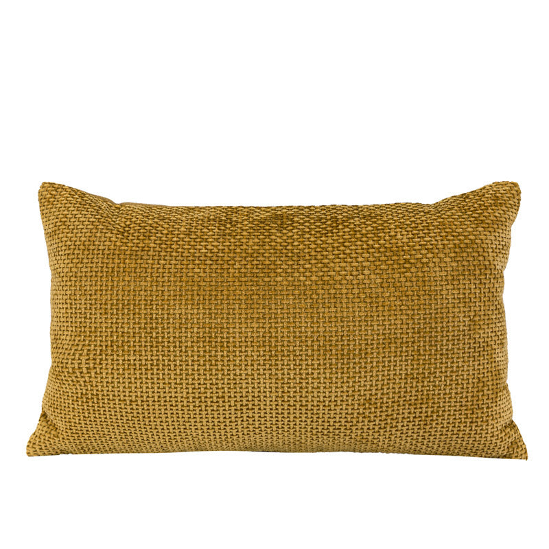 Couvertures d'oreiller en jaune curcuma et beige pour canapés de salon style moderne