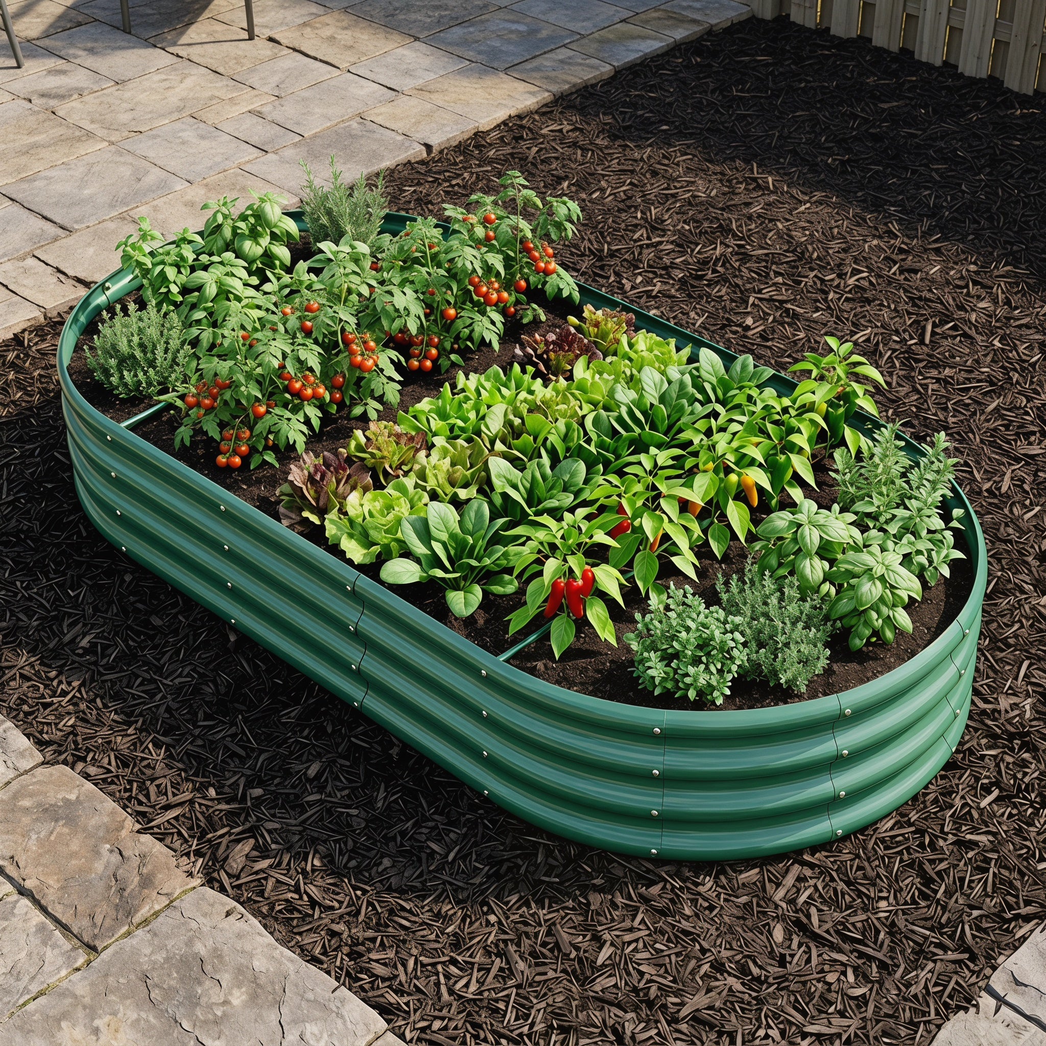 Lit de jardin surélevé galvanisé 8x4x1ft - Boîte de planteur métallique pour légumes