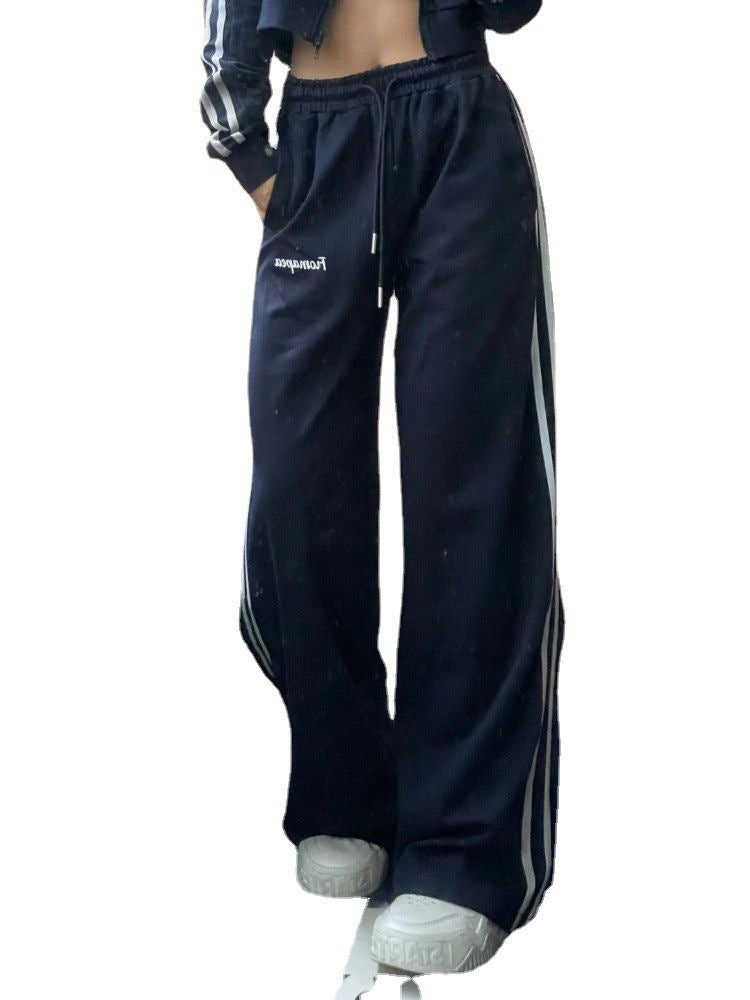 Pantalon vintage rayé Hip-hop occasionnel
