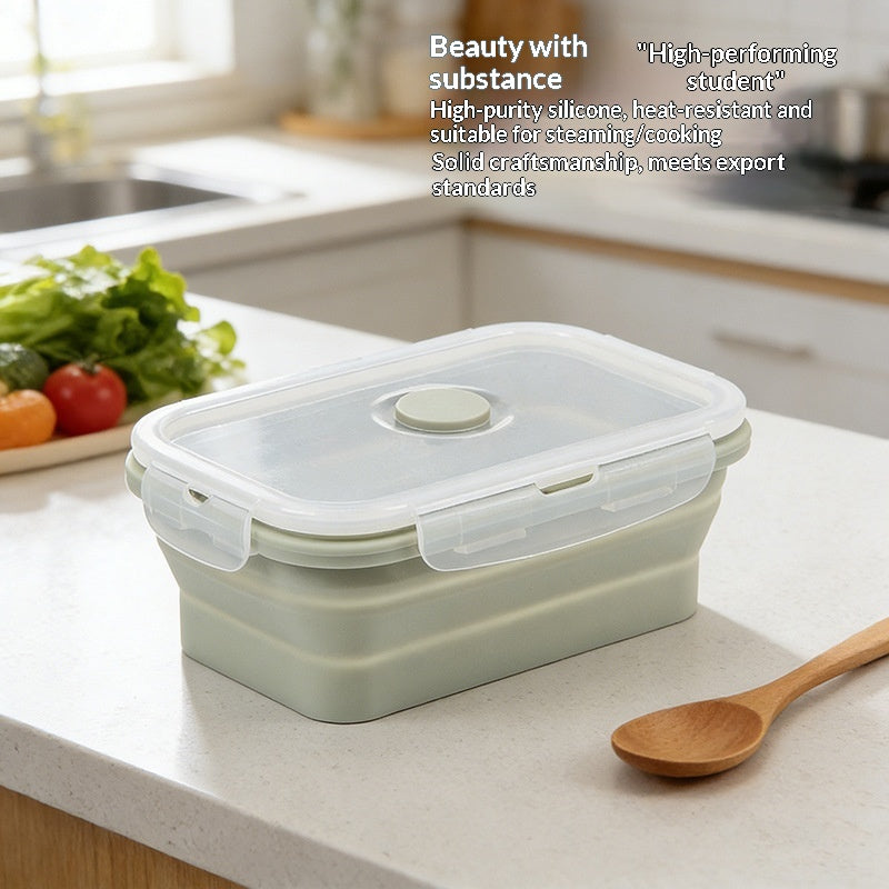 Boîte à déjeuner pliante en silicone sans micro-ondes 4 pièces
