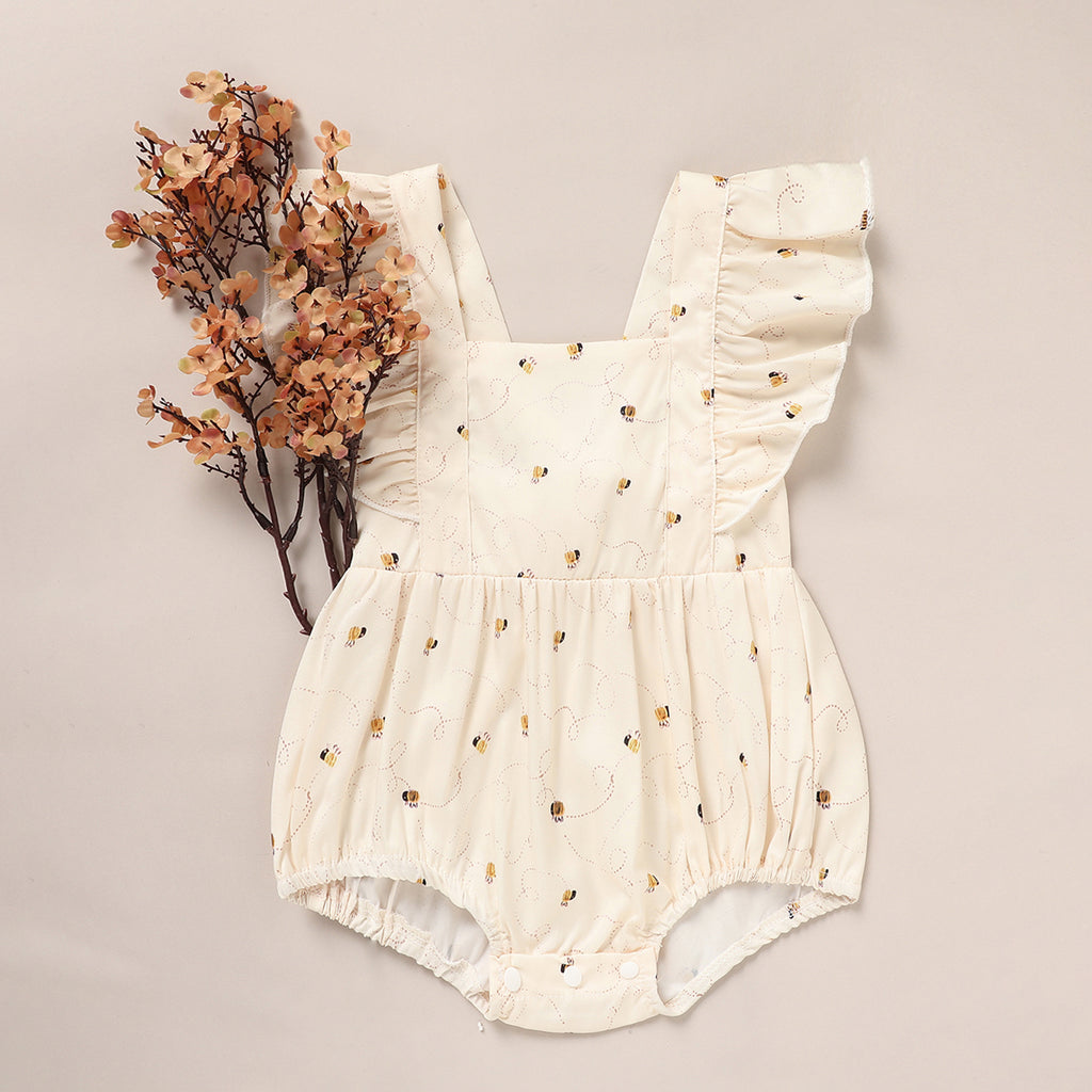 Bubble Romper bébé fille d'abeille - 1er jour d'abeille Romper