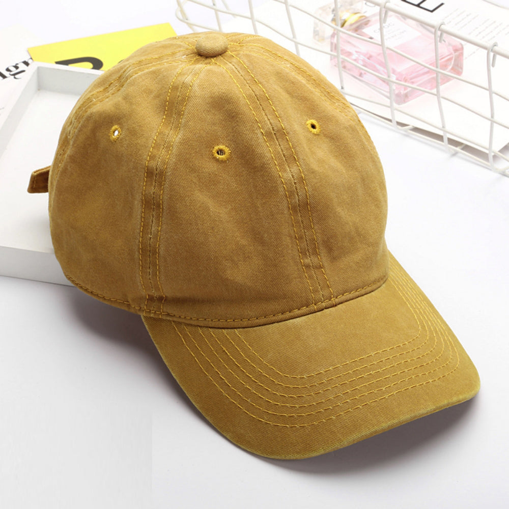 Summer Women's Solid-color Six-strand Ajustable Soft-brim Mode Casquette Casual Baseball