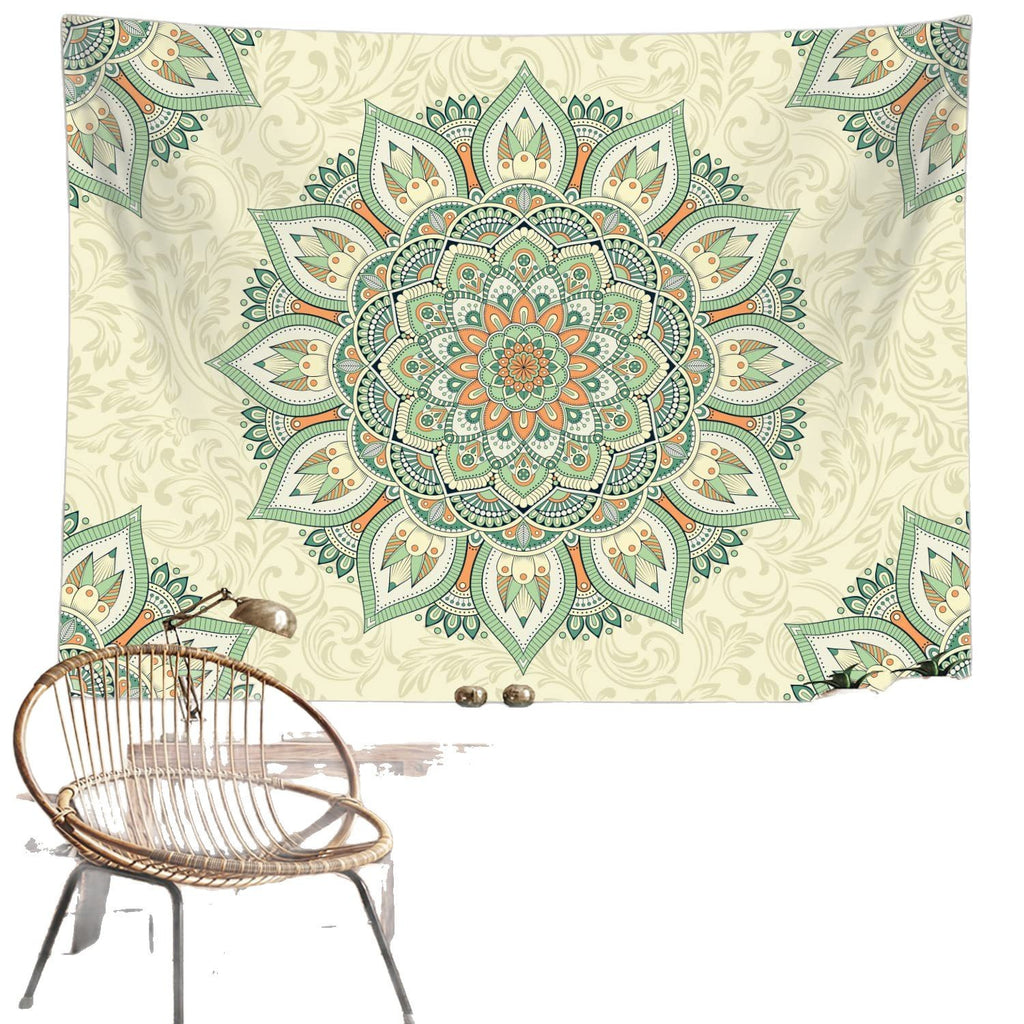 Bohème Vert Mandala Tapestry Bohème Vert Sage Mur suspendu