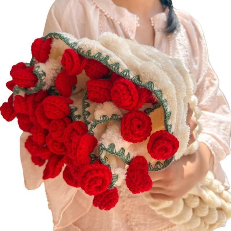 Thickened Rabbit-fleece Canapé lancer avec un motif de Bouquet Rose