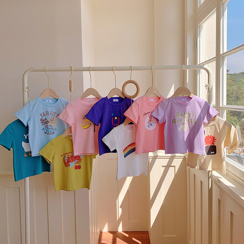 T-shirt pour enfants Imprimé mode Mignon de dessin animé populaire