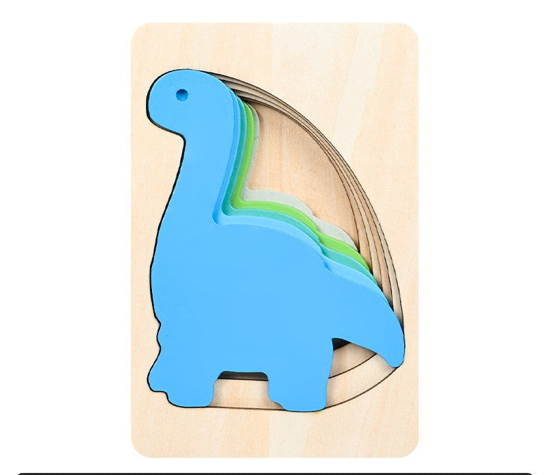 Modèle de Puzzle 3D en bois d'animal multicouche pour enfants