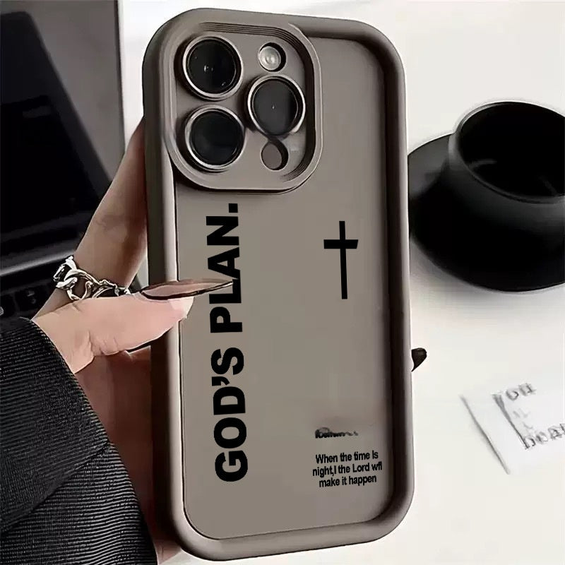 Étui téléphonique en forme de croix avec un design en relief