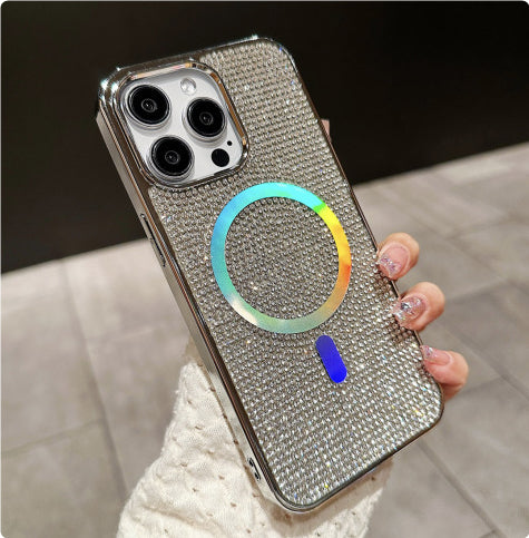 Cas téléphonique Strass Electroplating Protection Manche