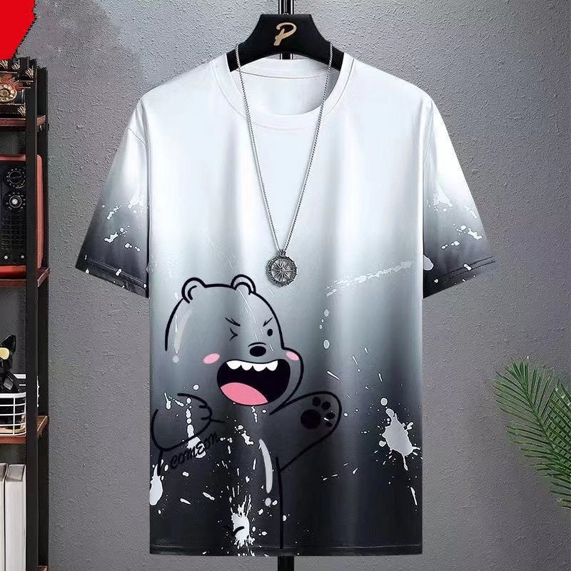 T-shirt décontracté polyvalent de demi-longueur gradué