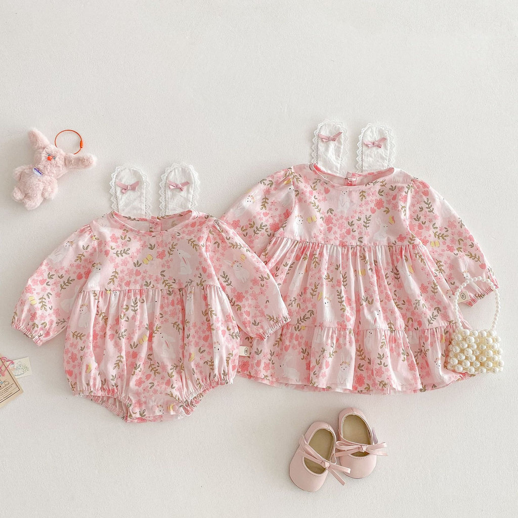 Bébé Floral Onesie Lapin combinaison de saut