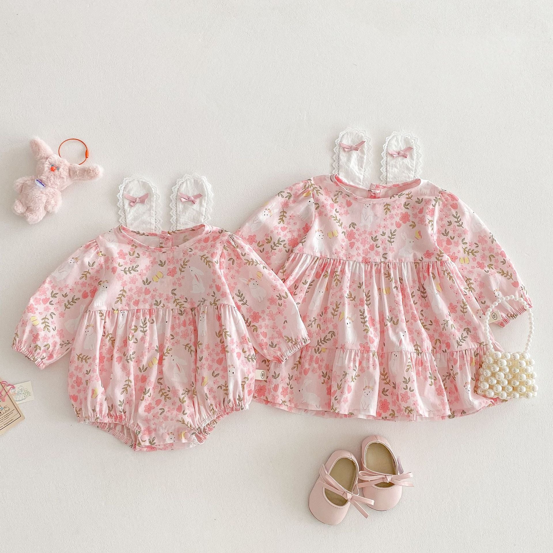Bébé Floral Onesie Lapin combinaison de saut