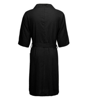 Homme et femme Long Solid Color Lin Pajamas Robe peignoir