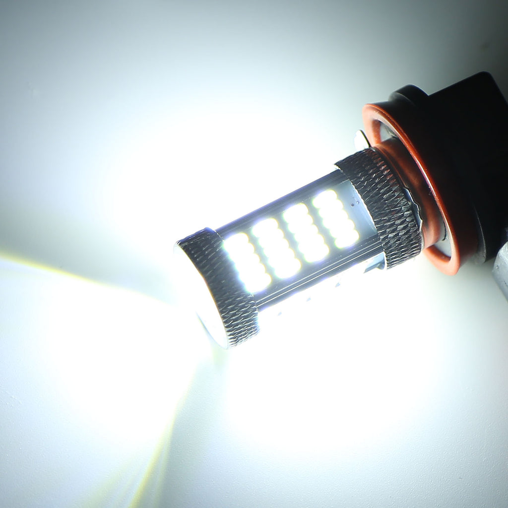 2PCS 800lm H8 H9 H11 LED brouillard DRL Ampoule lumineuse IP65 résistant à l'eau 360 degrés Angle de faisceau 600