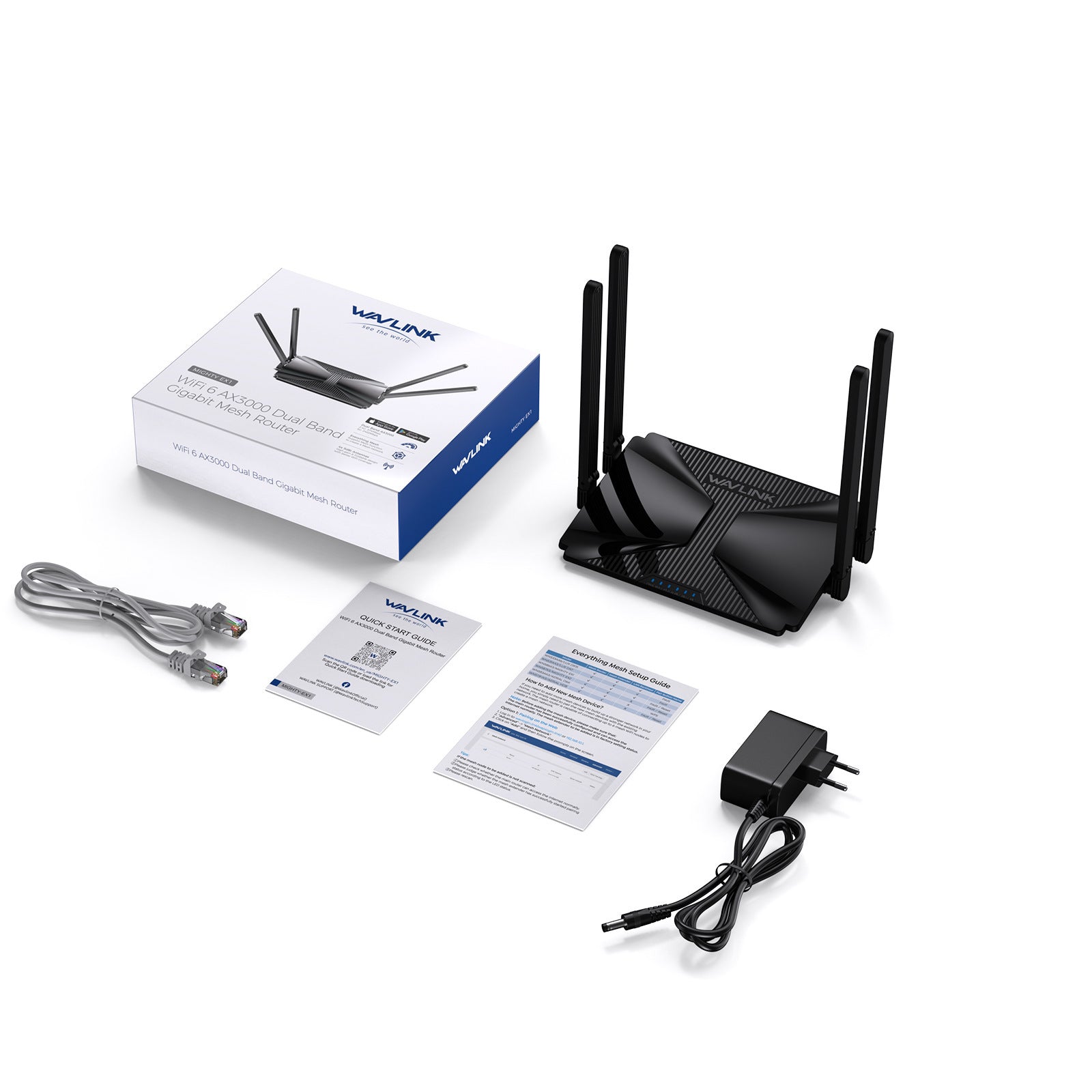 AX3000 Double-Band Gigabit Mesh Wi-Fi sans fil 6 Routeur avec 5dBi High-Gain Four-Antenna Des