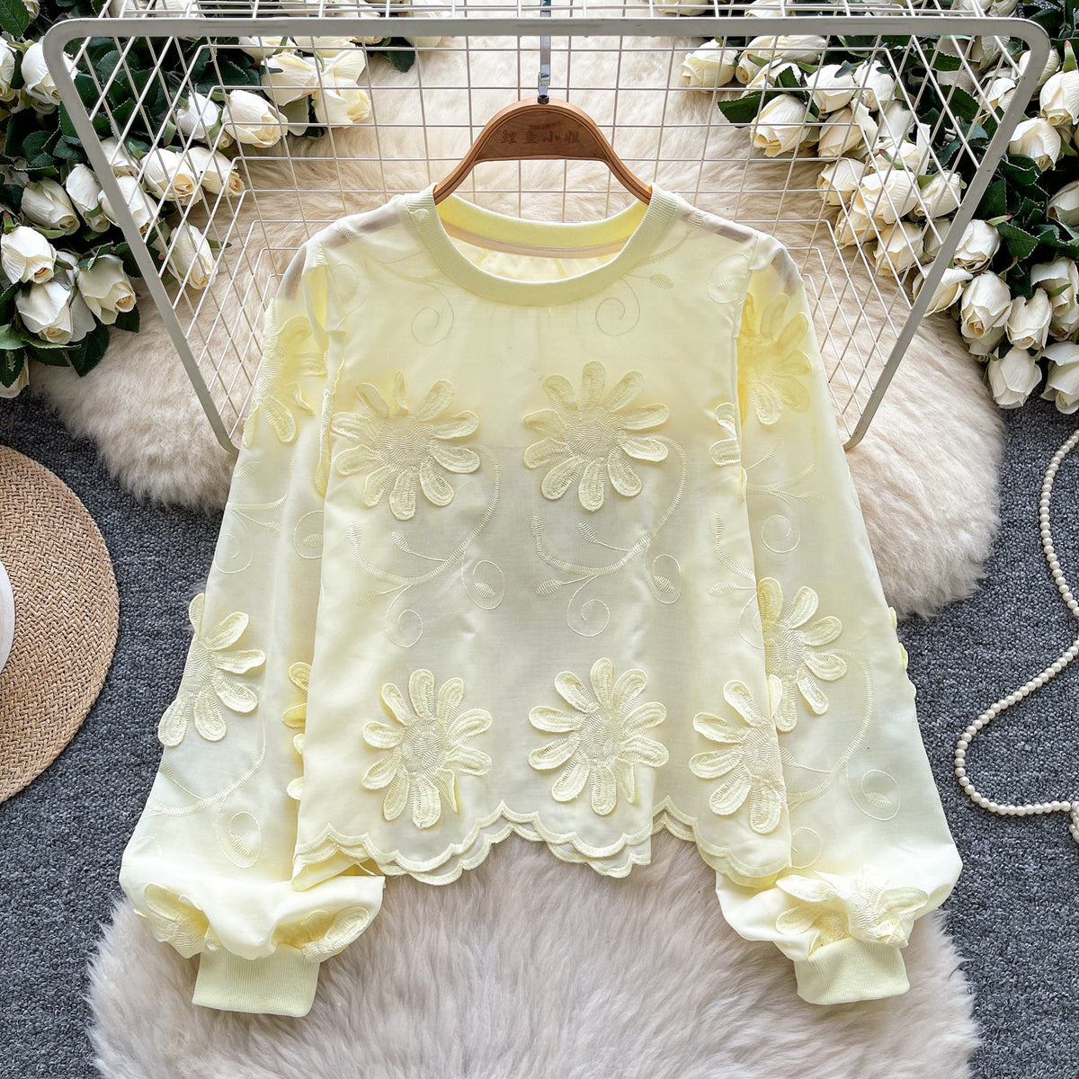 Retro Court style Puffed-sleeve Elegant Top