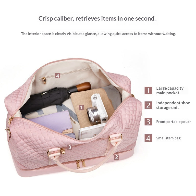 Sac de fitness pour femmes Rangement de chaussures Sac de voyage de grande capacité