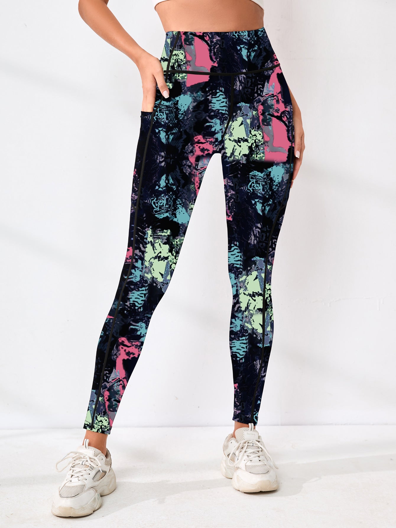 Pantalon de yoga Leggings haute vitesse de vente chaude Fitness Européen et américain impression numérique B