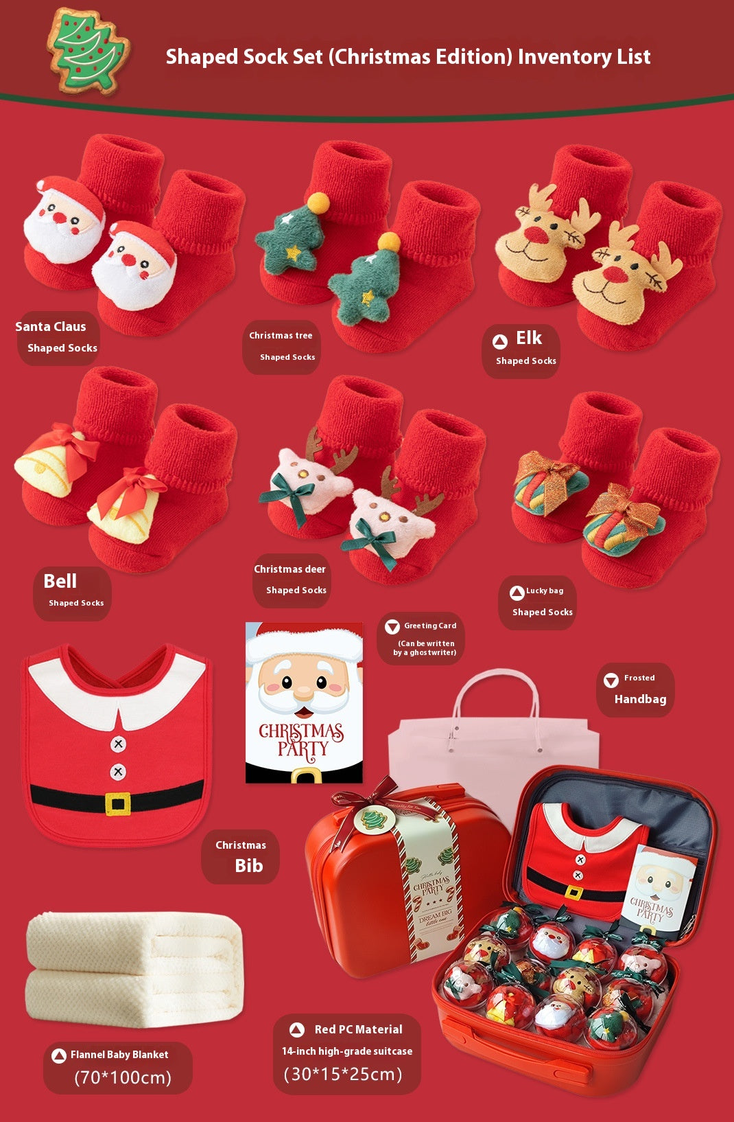 Bébé boîte cadeau ensemble style chaussettes Bib