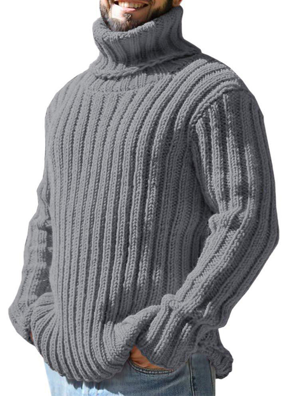 Tortue encolure homme couleur mince tricot haut automne et hiver commerce extérieur sweater mode