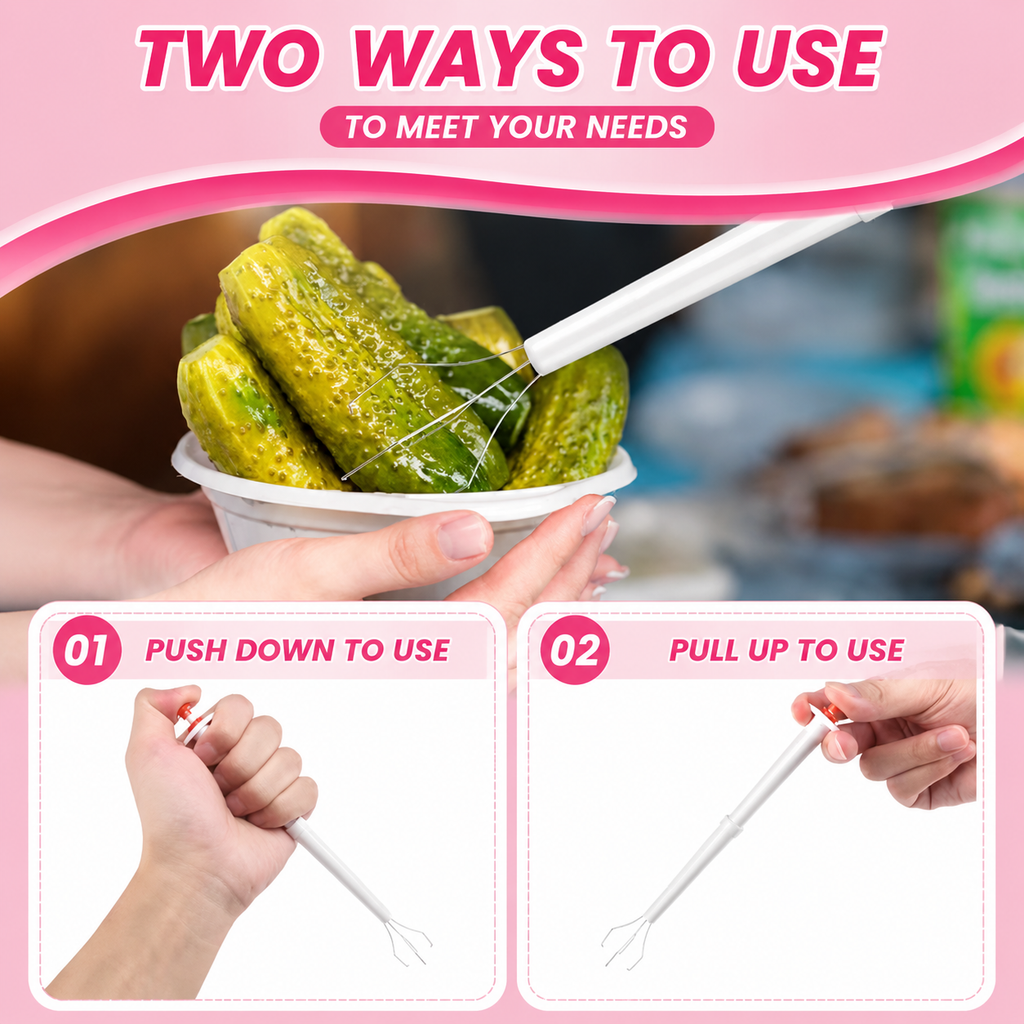 Pickle Pincher polyvalent en acier inoxydable Grabber pour les olives Cerises Cerises Multi-functio