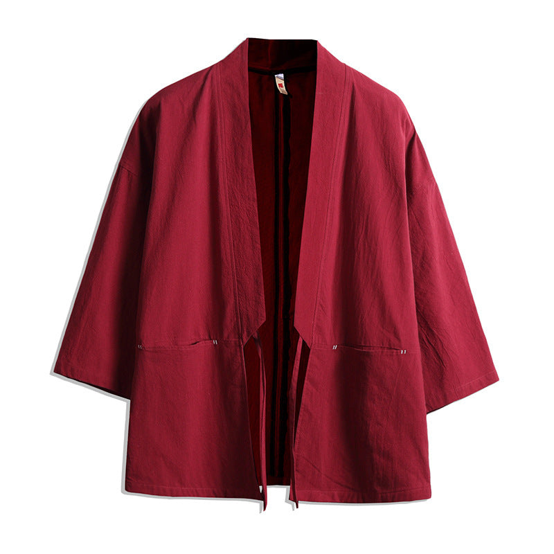 Retro Casual Taoist Robe Zen Veste pour hommes
