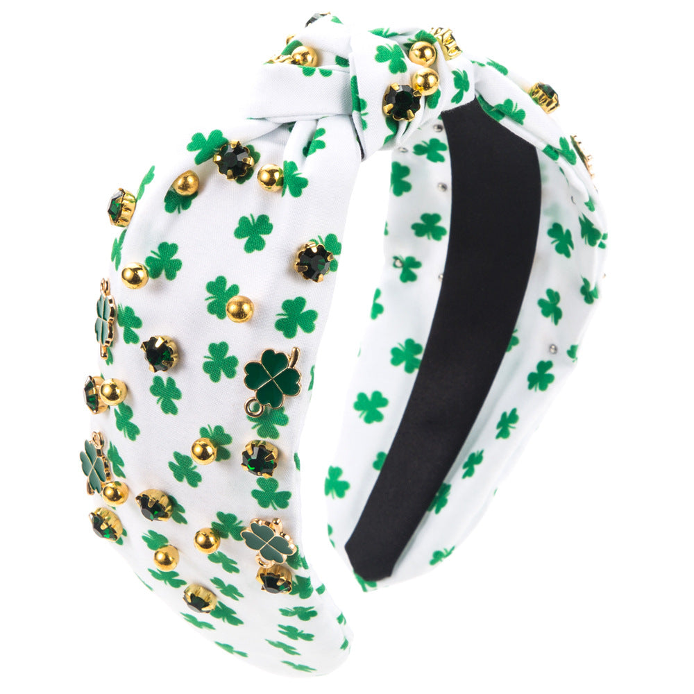 Irish St Patrick's Day Bande-tête incrustée de strass Femelle
