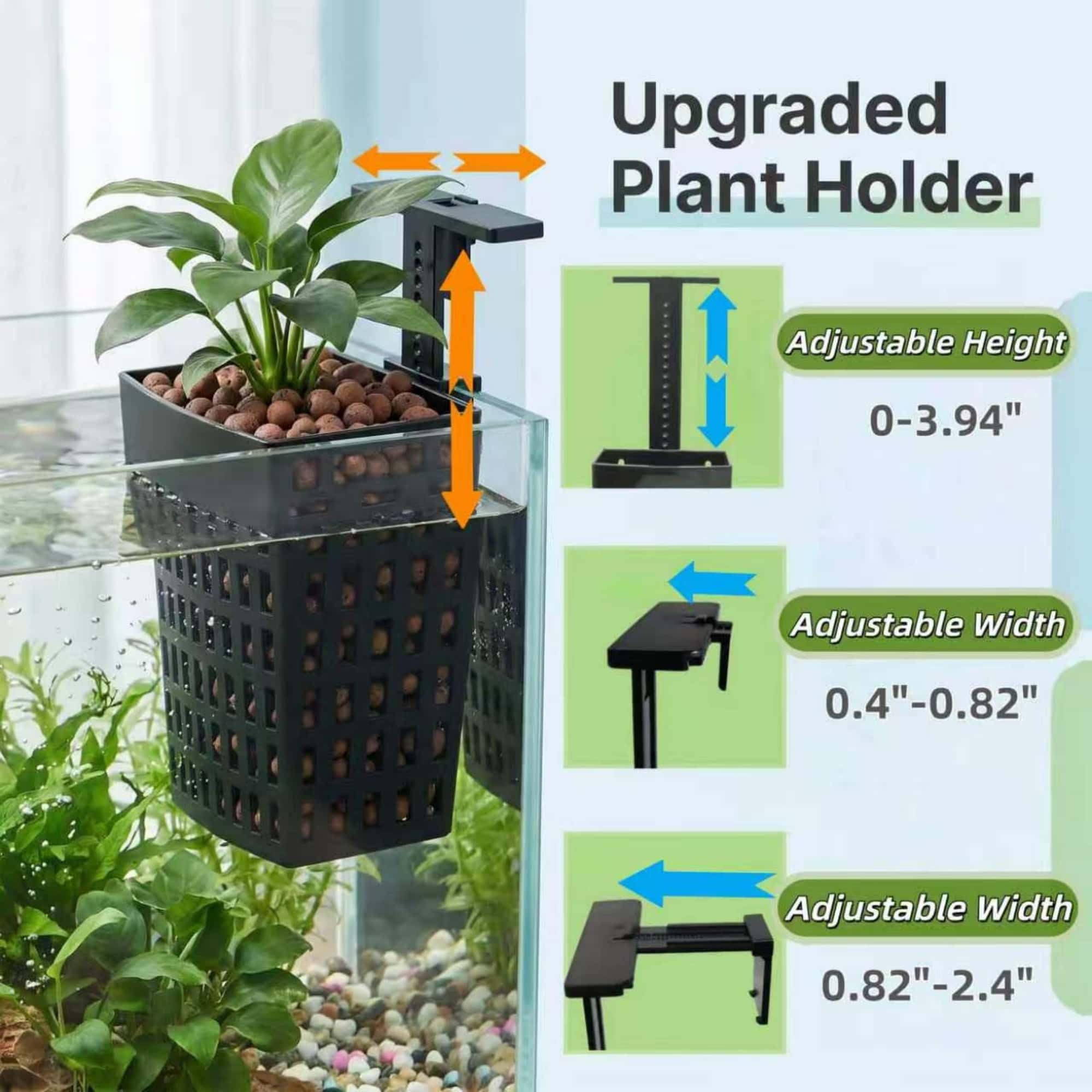 Porte-usine d'aquarium amélioré 2 packs