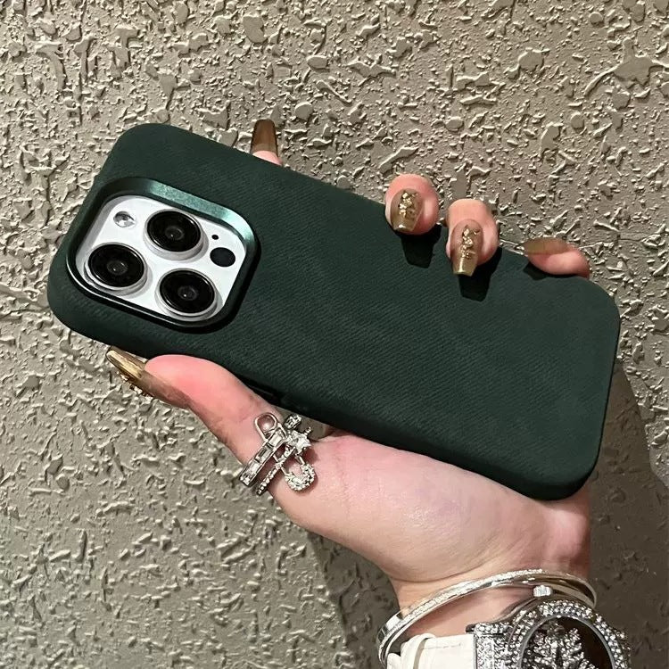 Boîtier de téléphone en cuir magnétique résistant à la chute