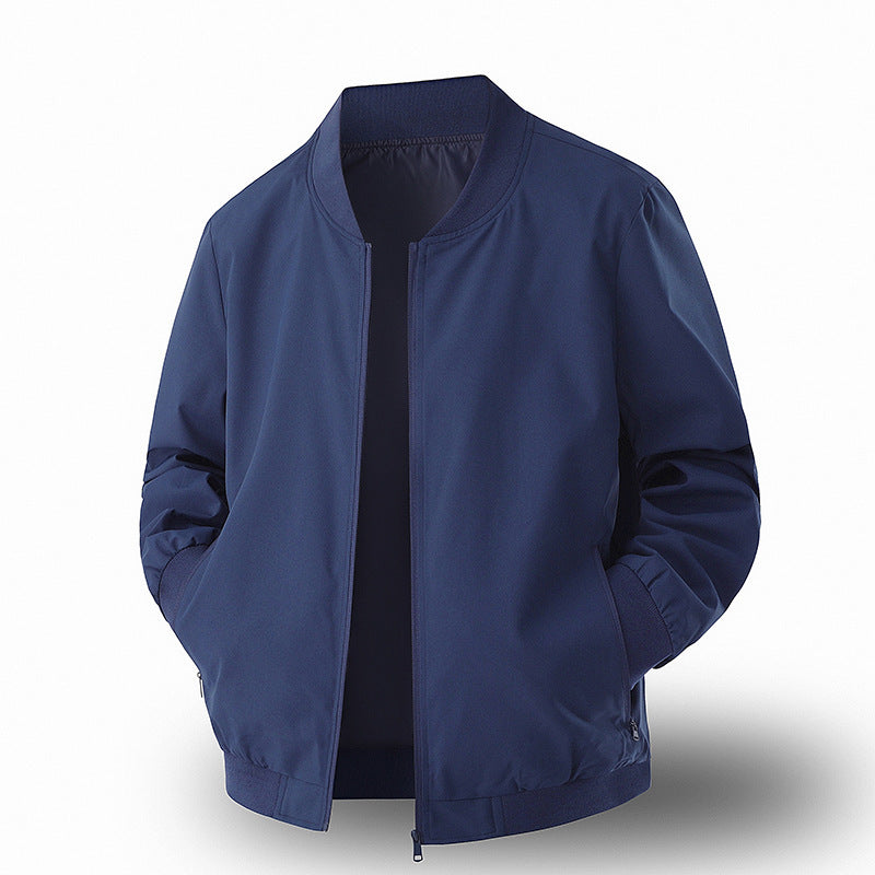 Veste de baseball pour hommes Springautumn Trendy Solid Color Relaxed Fit