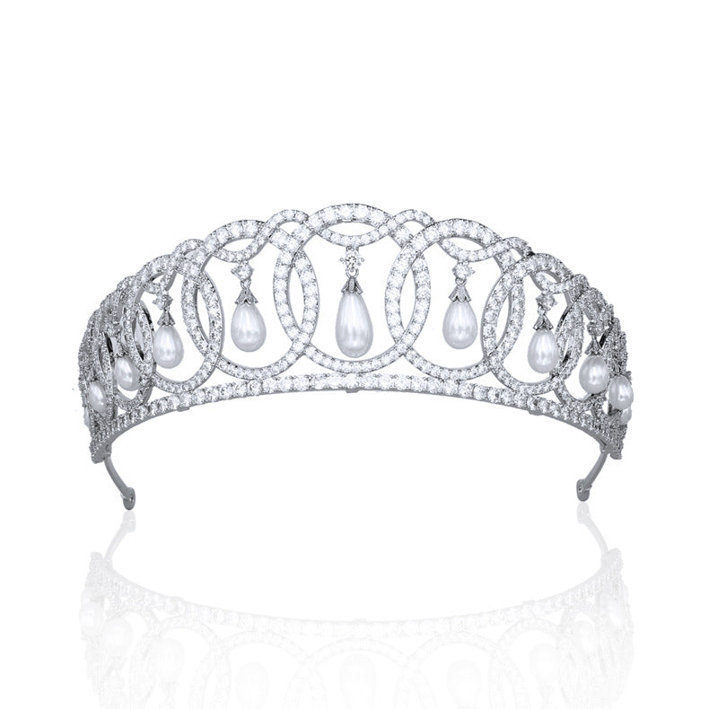 Tête de mariée Royal Queen Crown Zircon
