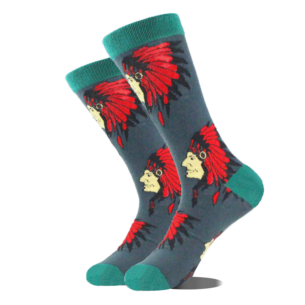 Peinture à l'huile rétro cartoon animal homme Chaussettes mi-calf